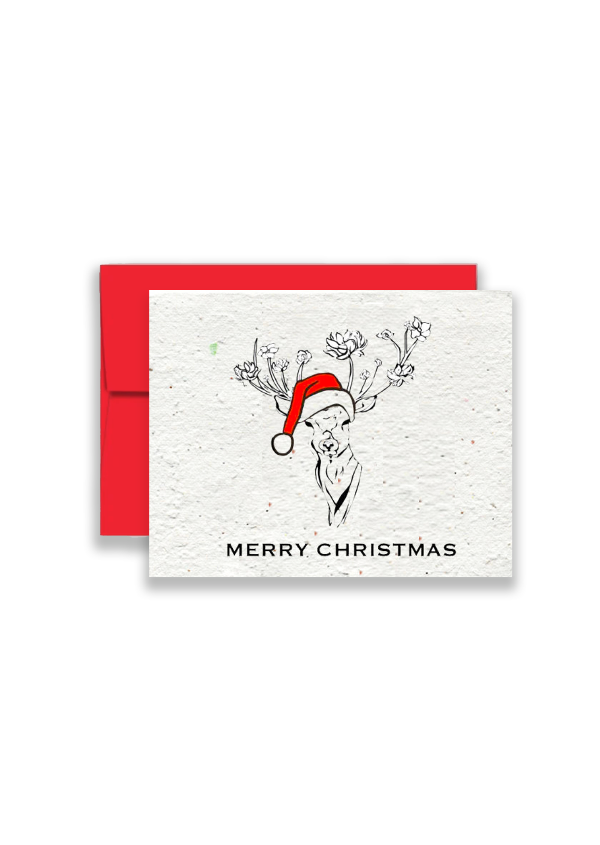 christmas cards with flower seeds Merry Christmas Elk Wildflower Seed Paper Card