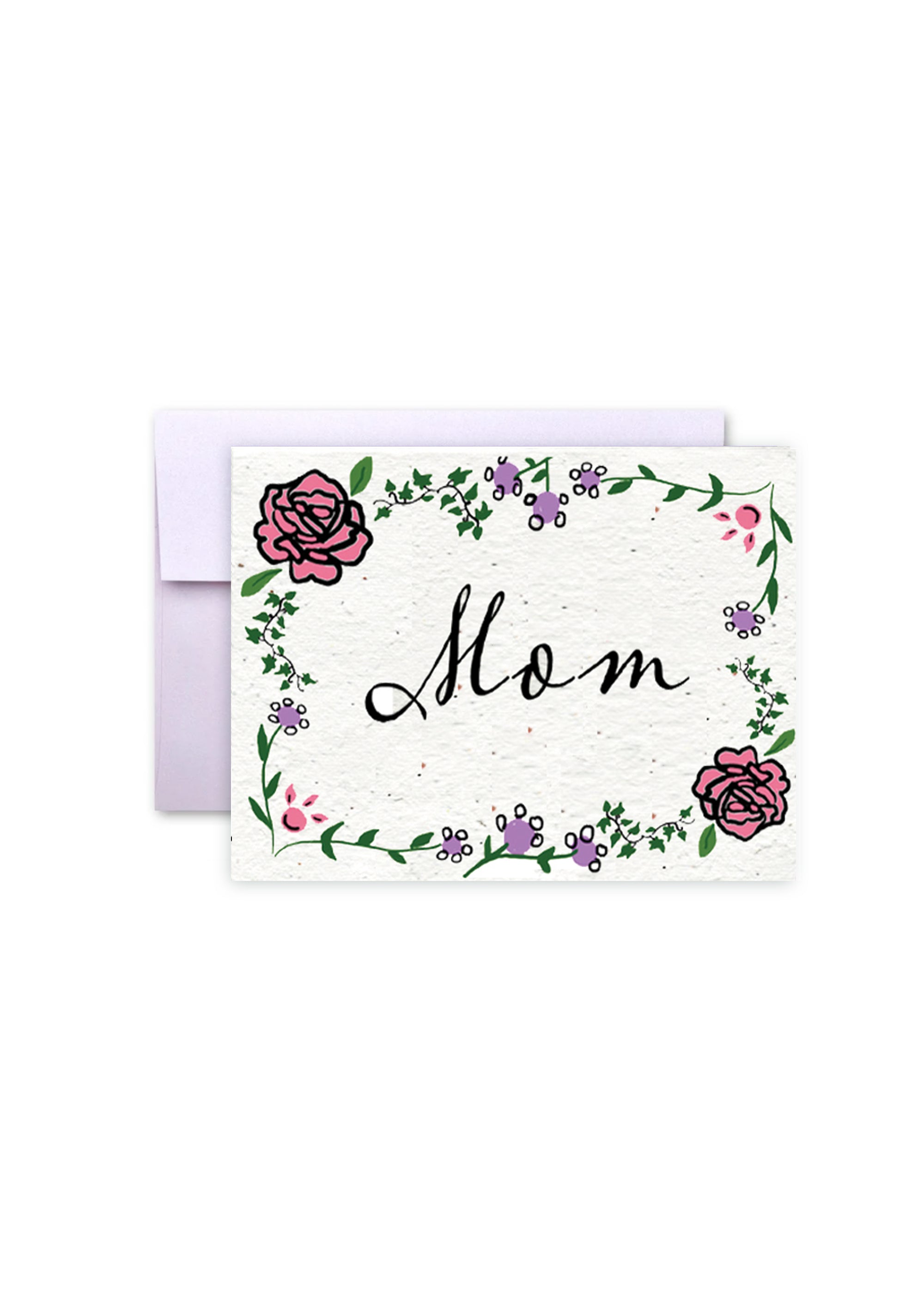 mother's day card with flower seeds Roses For Mom Wildflower Seed Paper Card – Artsy Em's Designs