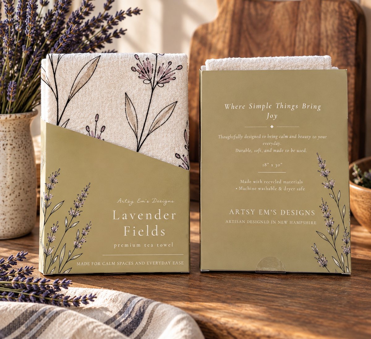 Lavender Fields Tea Towel