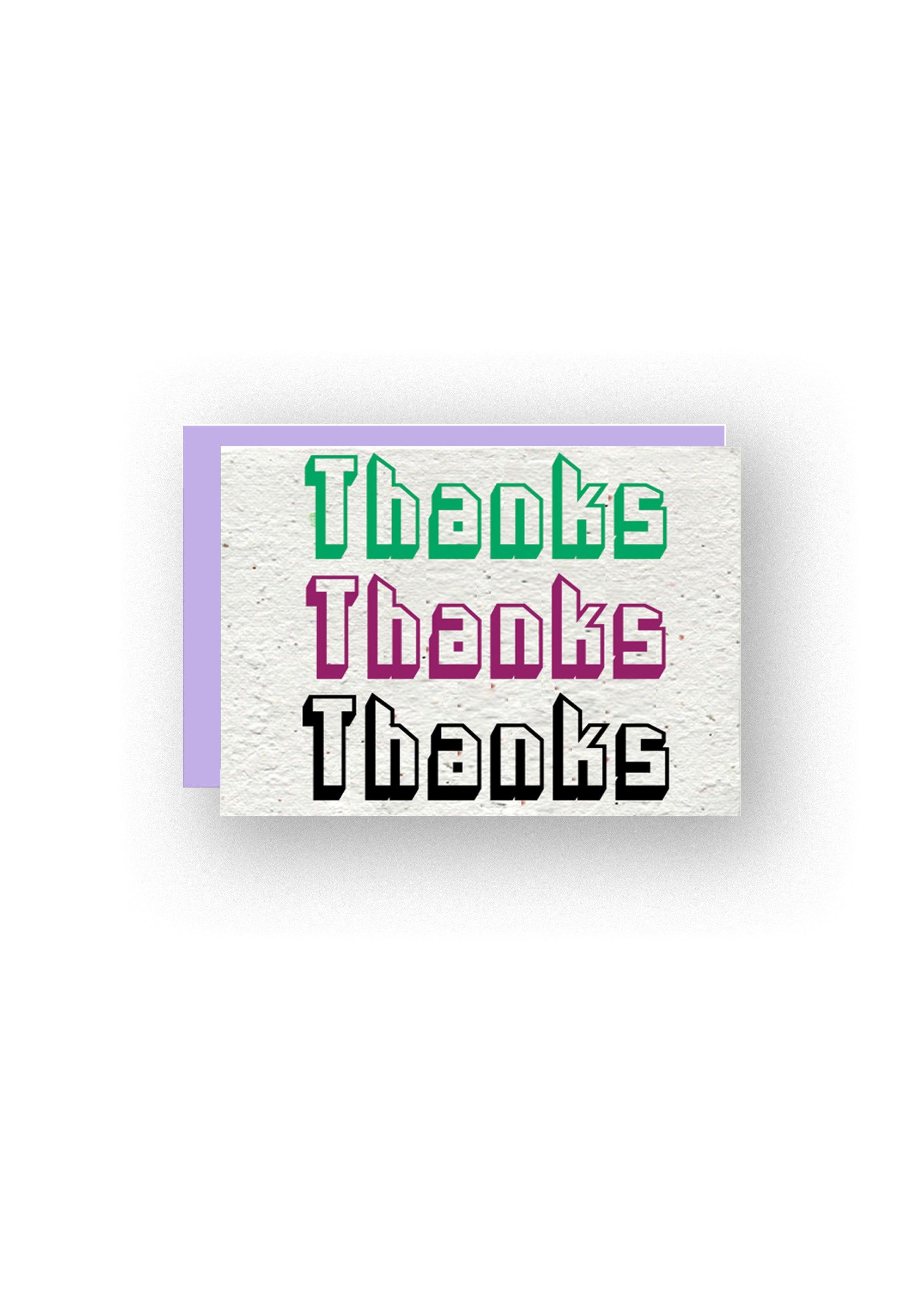 wildflower seed thank you cards Thanks Thanks Thanks Wildflower Seed Paper Card – Artsy Em's Designs