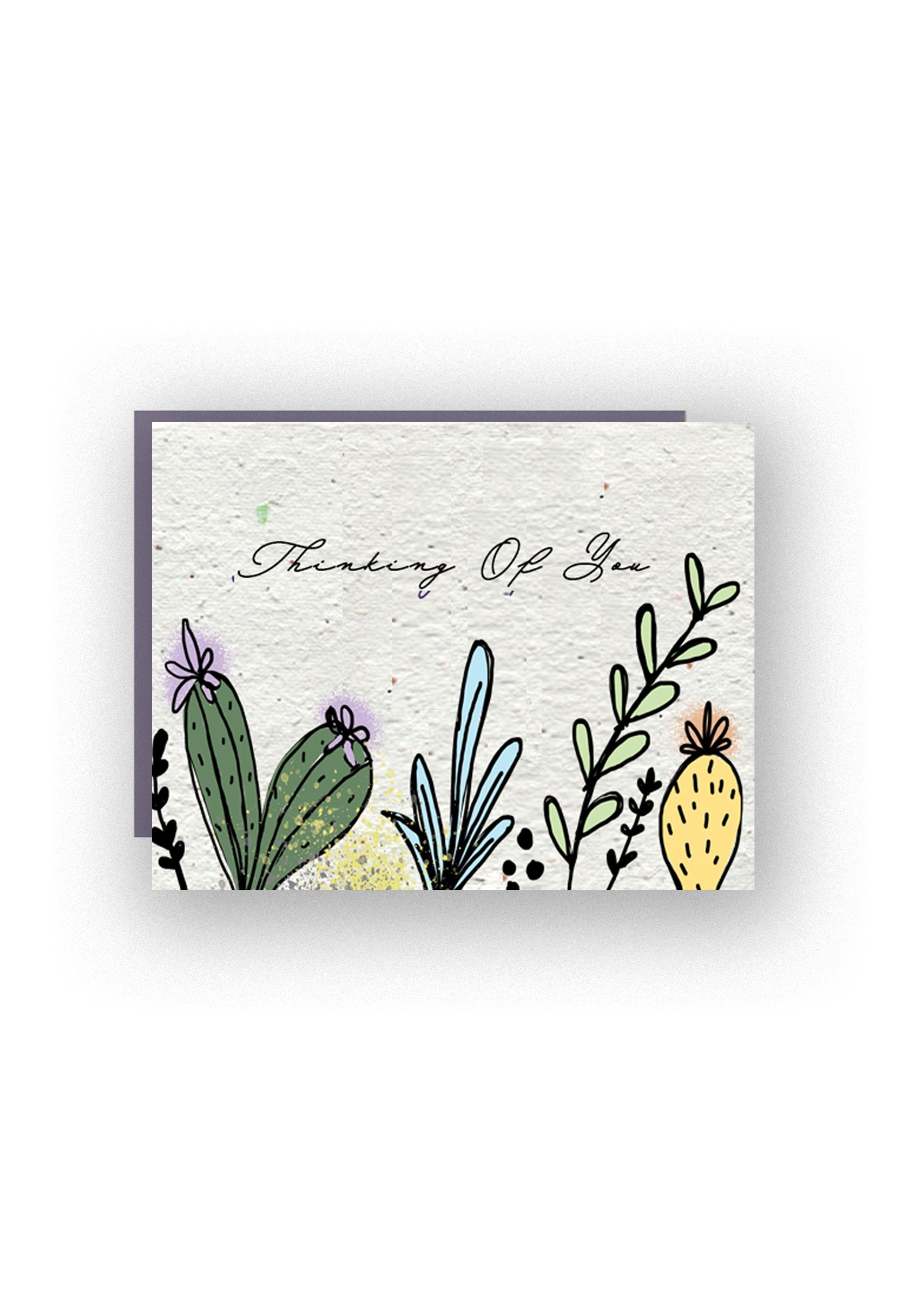 "Thinking of you" Desert Theme Wildflower Seed Paper Card