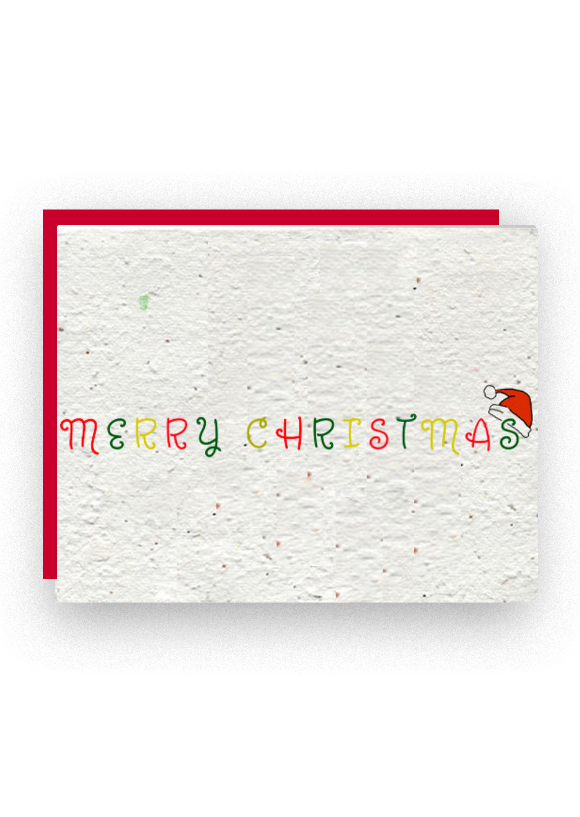 Whimsical Merry Christmas Wildflower Seed Paper Card