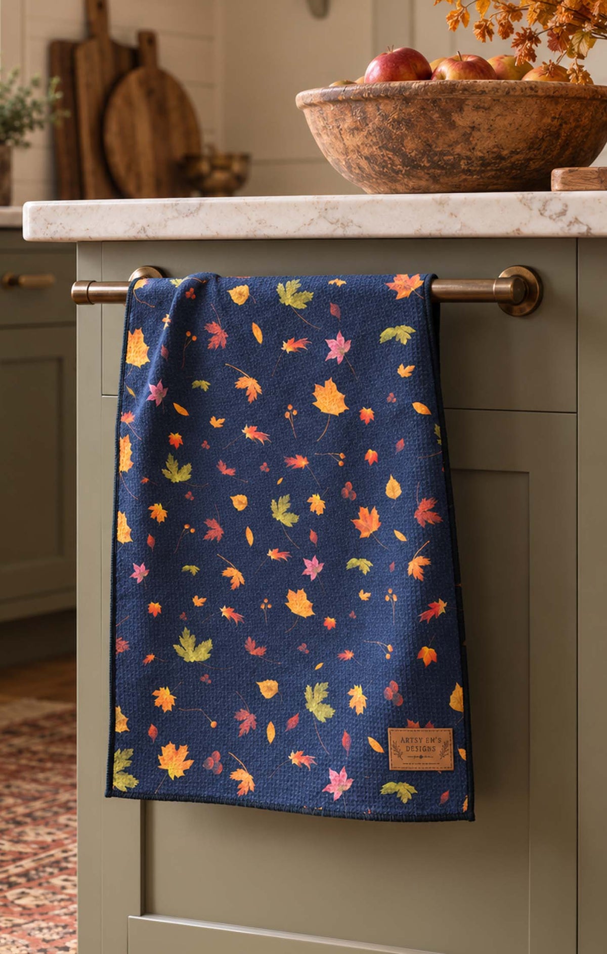 Autumn Whispers Waffle Style Tea Towel