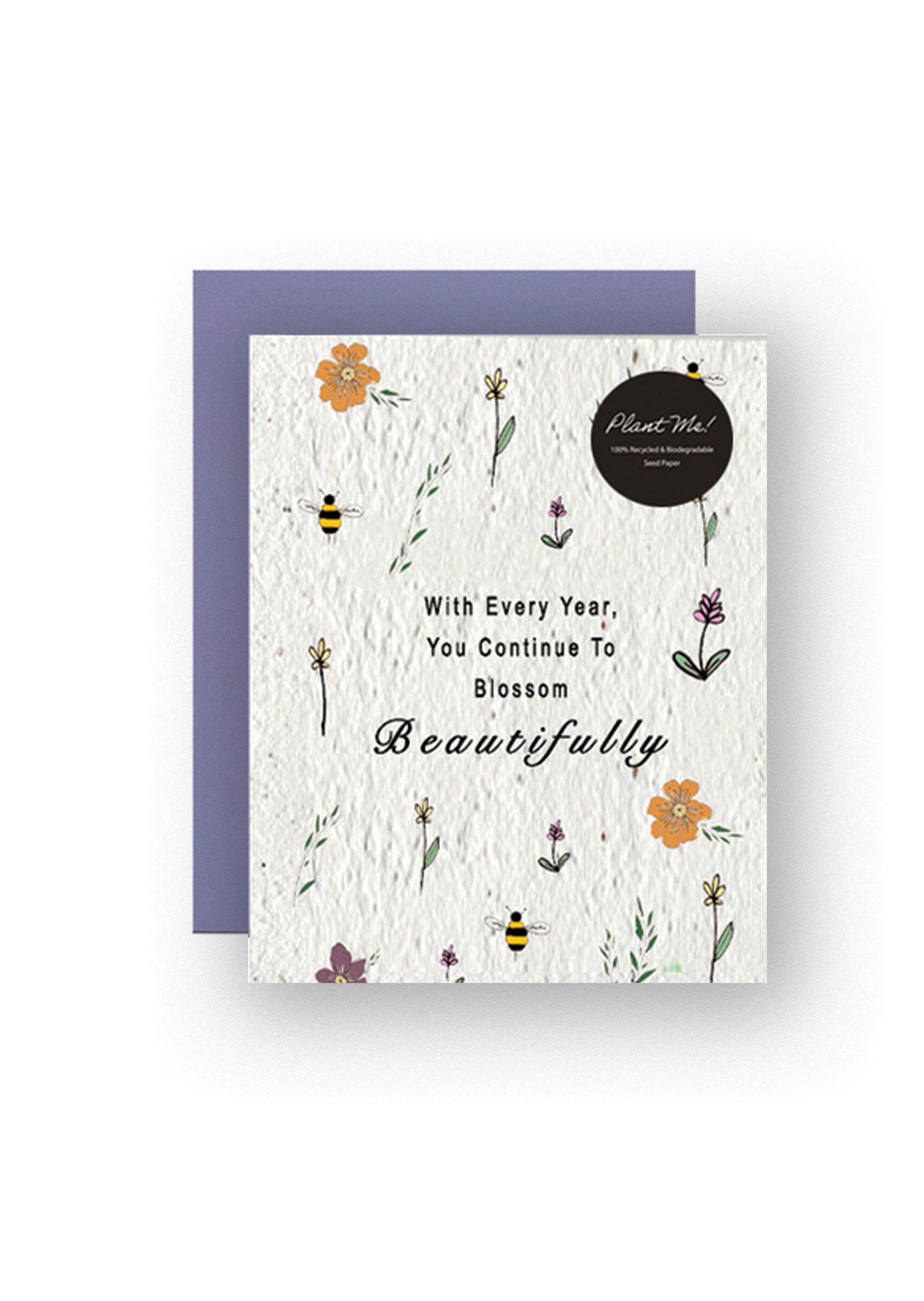 "With Each Year Blooming Card" - Wildflower Seed Paper