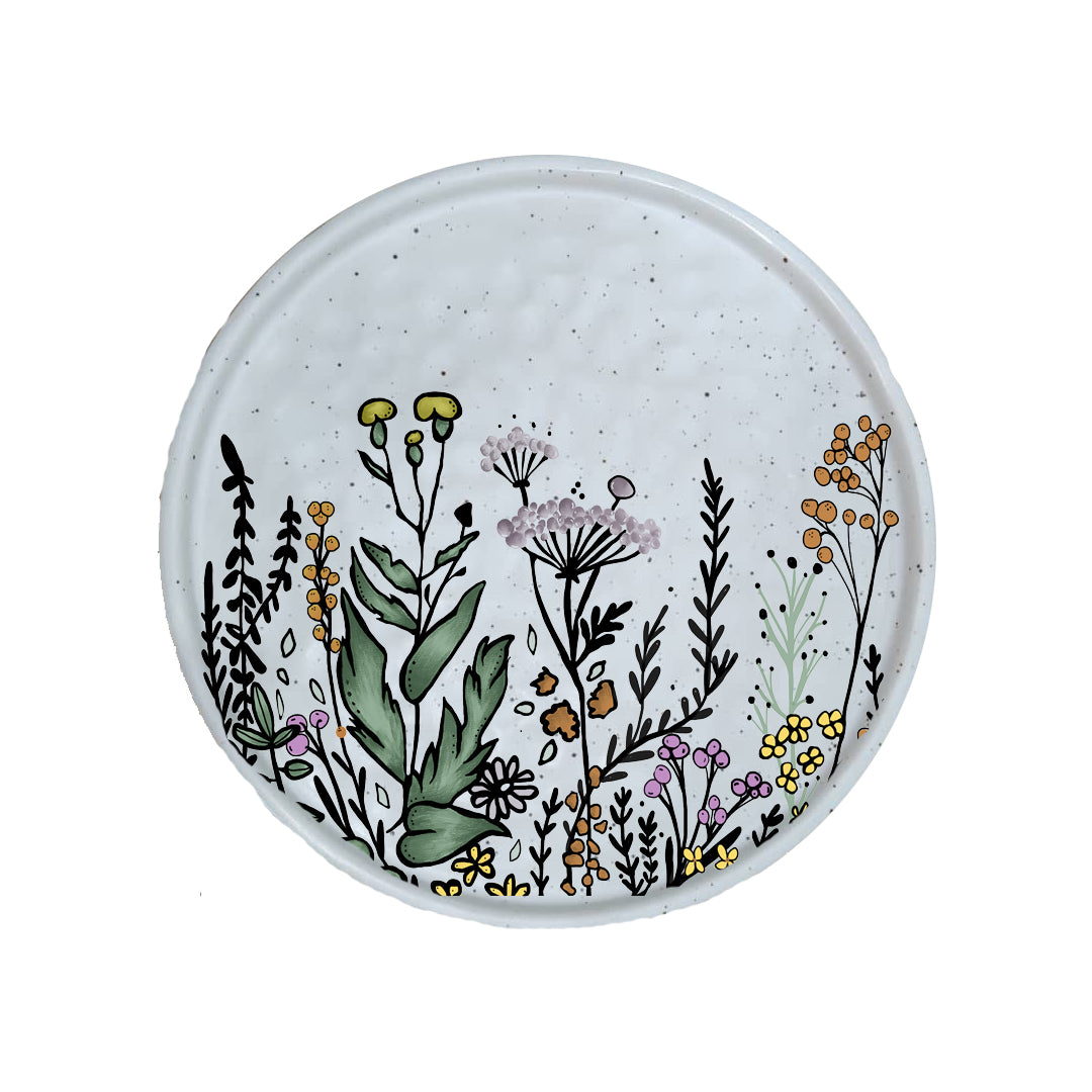 Floral Harmony White Plate