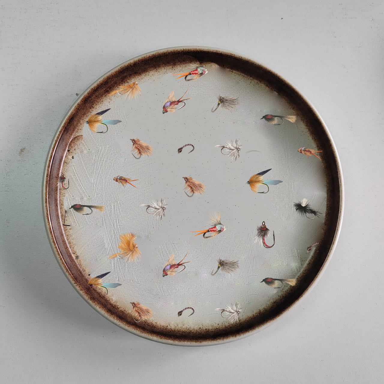 Fly Fishing Earth Tone Plate