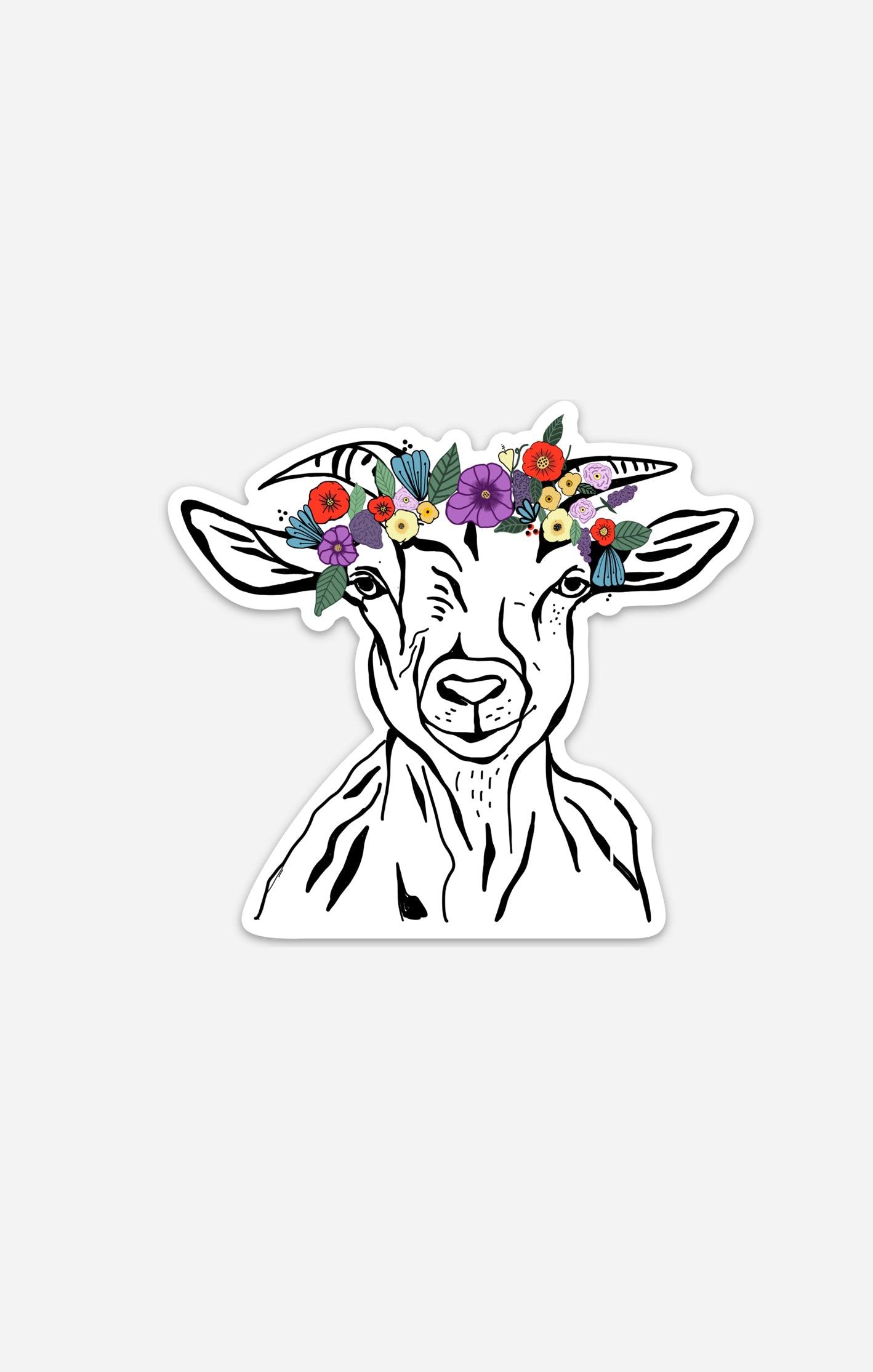 Whimsical Goat Sticker