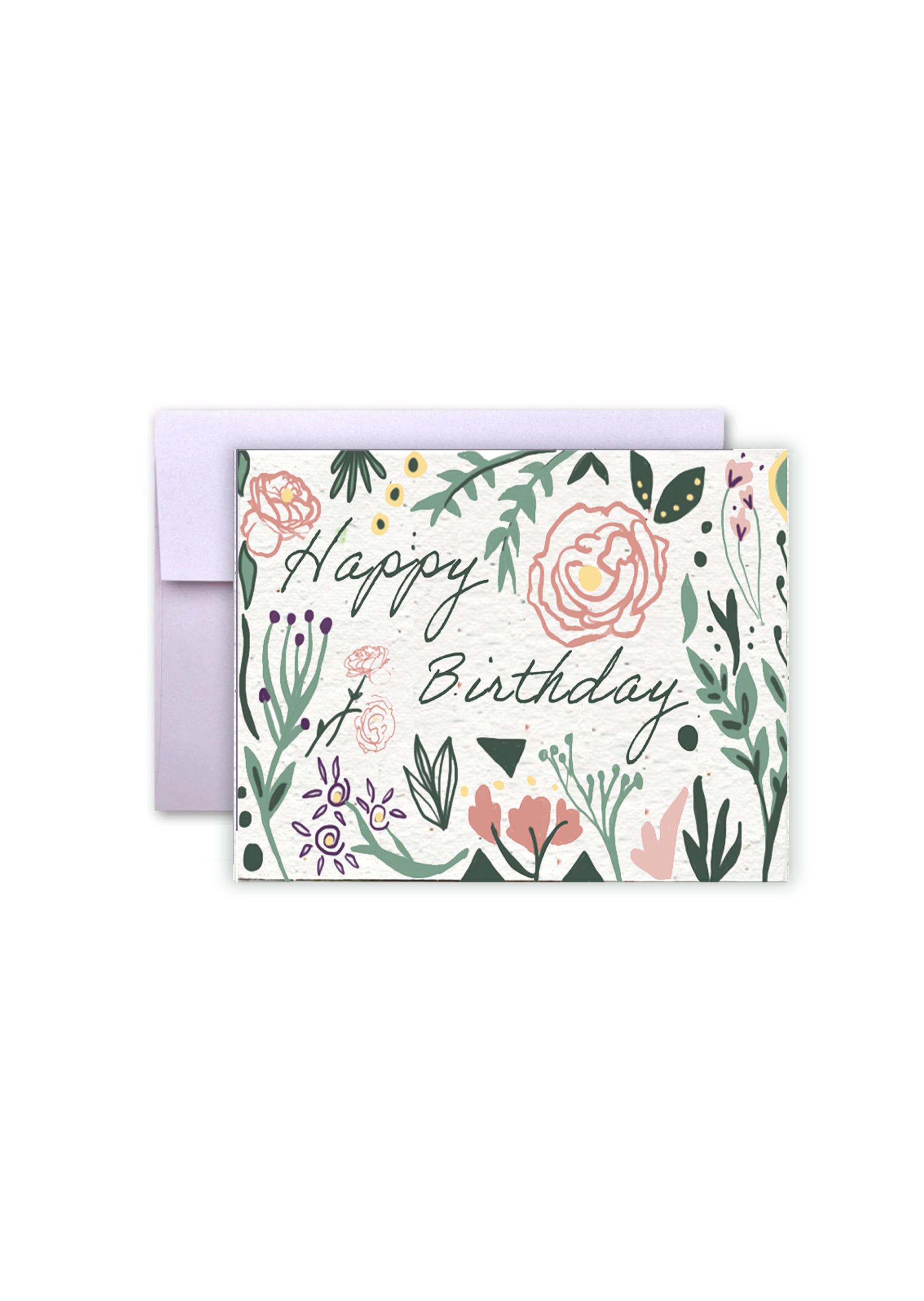 birthday card with flower seeds Happy Birthday Wildflower Seed Paper Card – Artsy Em's Designs