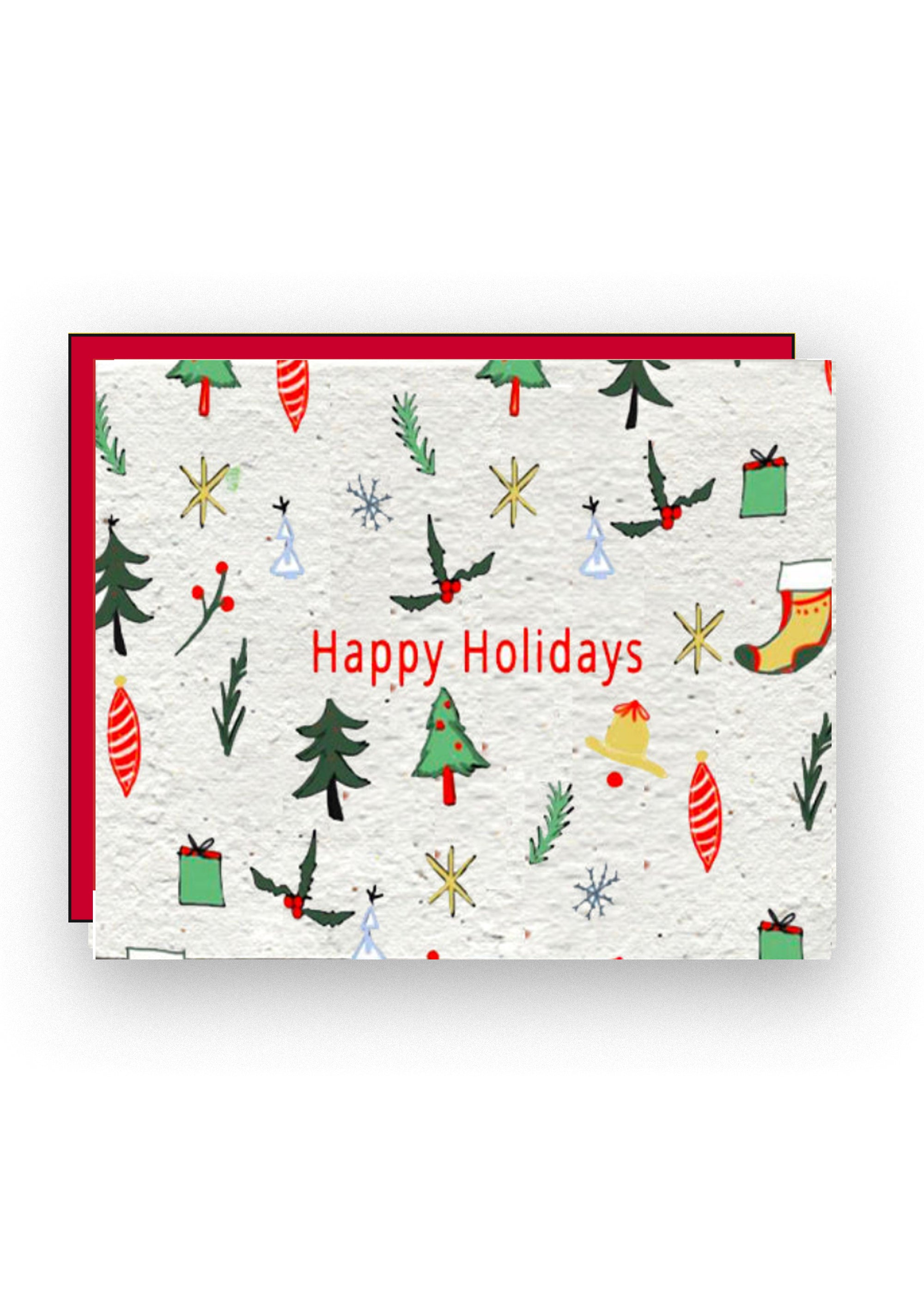 Happy Holidays Mixed Design Wildflower Seed Paper Card