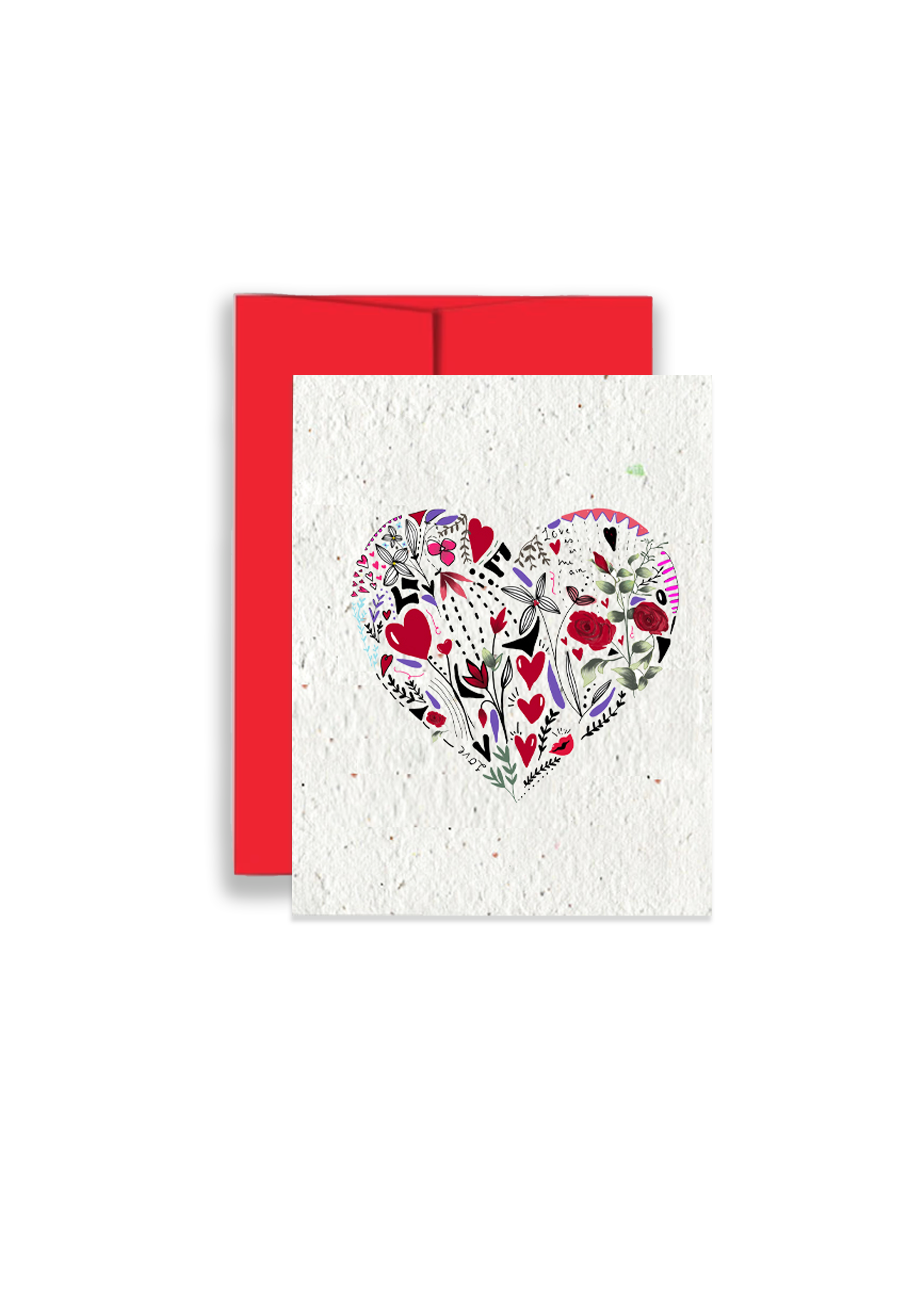 wildflower seed hearts Heart-Crafted Love Wildflower Seed Paper Card