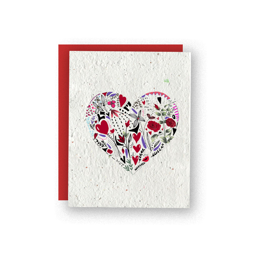 Heart-Crafted Love Wildflower Seed Paper Card