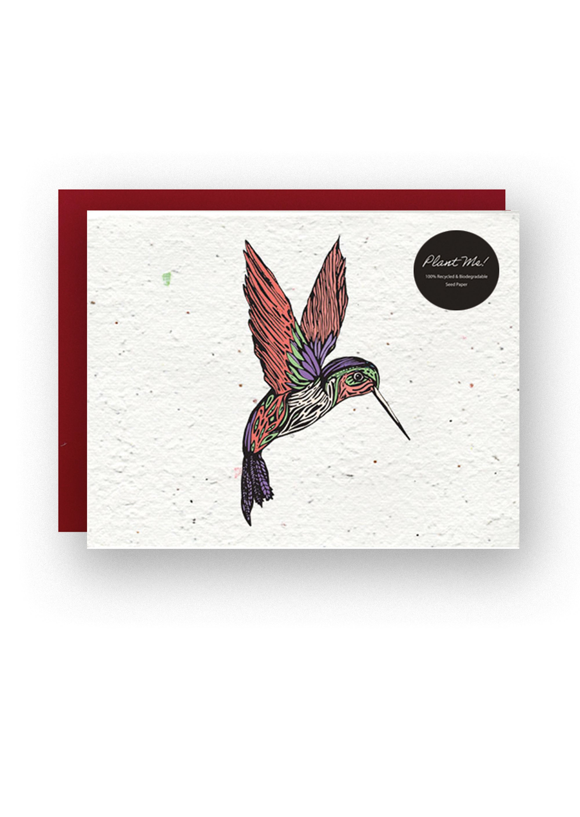 "Whimsical Hummingbird Harmony" Wildflower Seed Paper Greeting Card