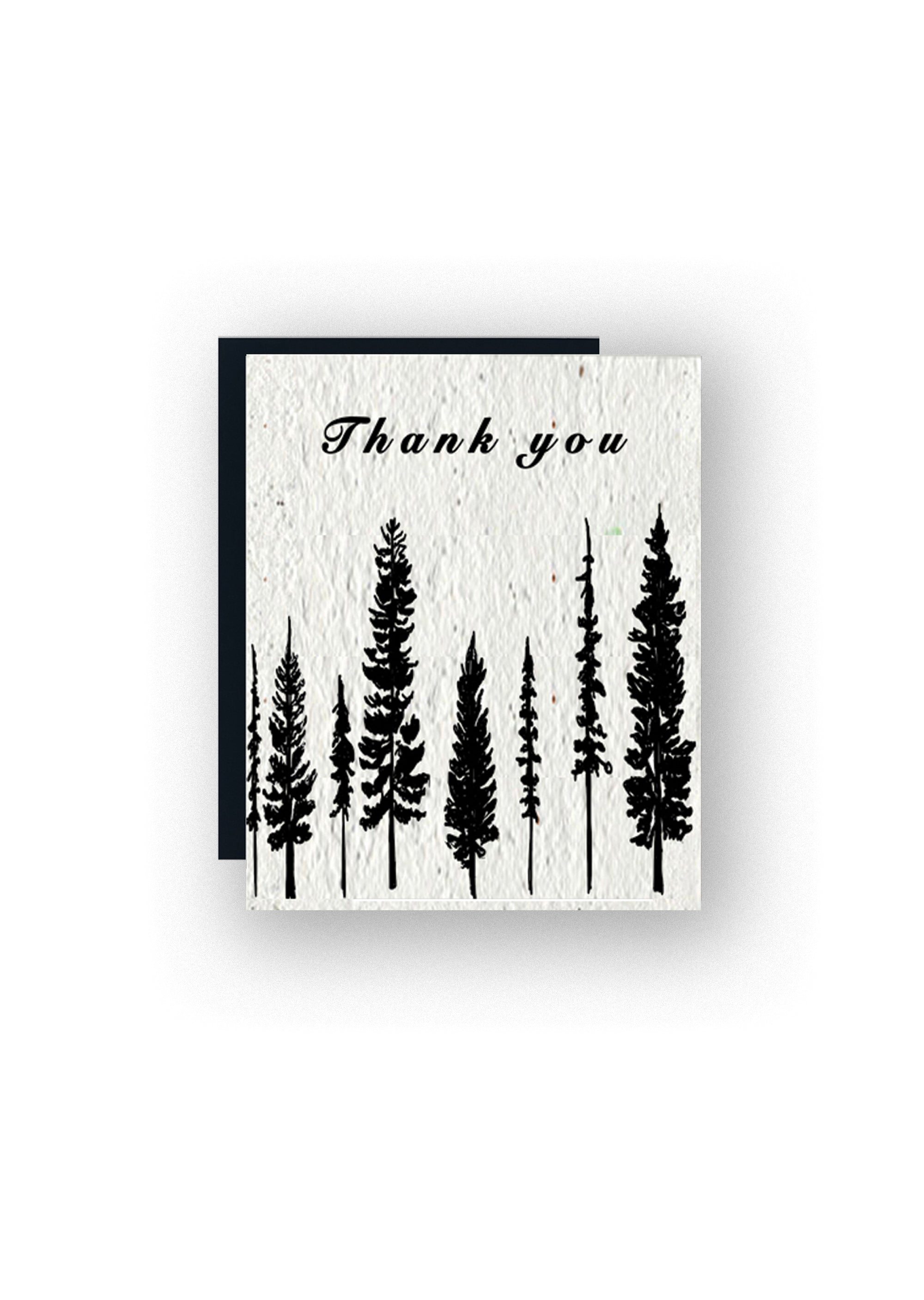"Thank you" Evergreen Trees || Wildflower Seed Paper