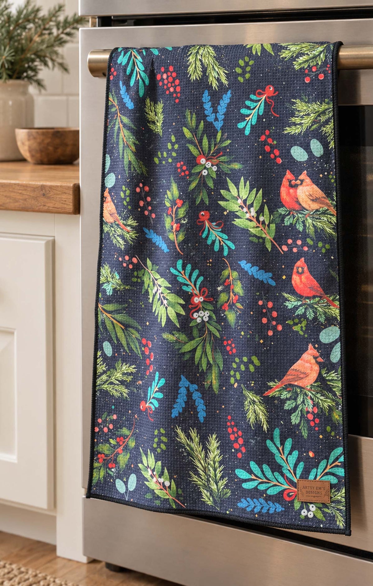 Winter Gatherings Waffle Style Tea Towel