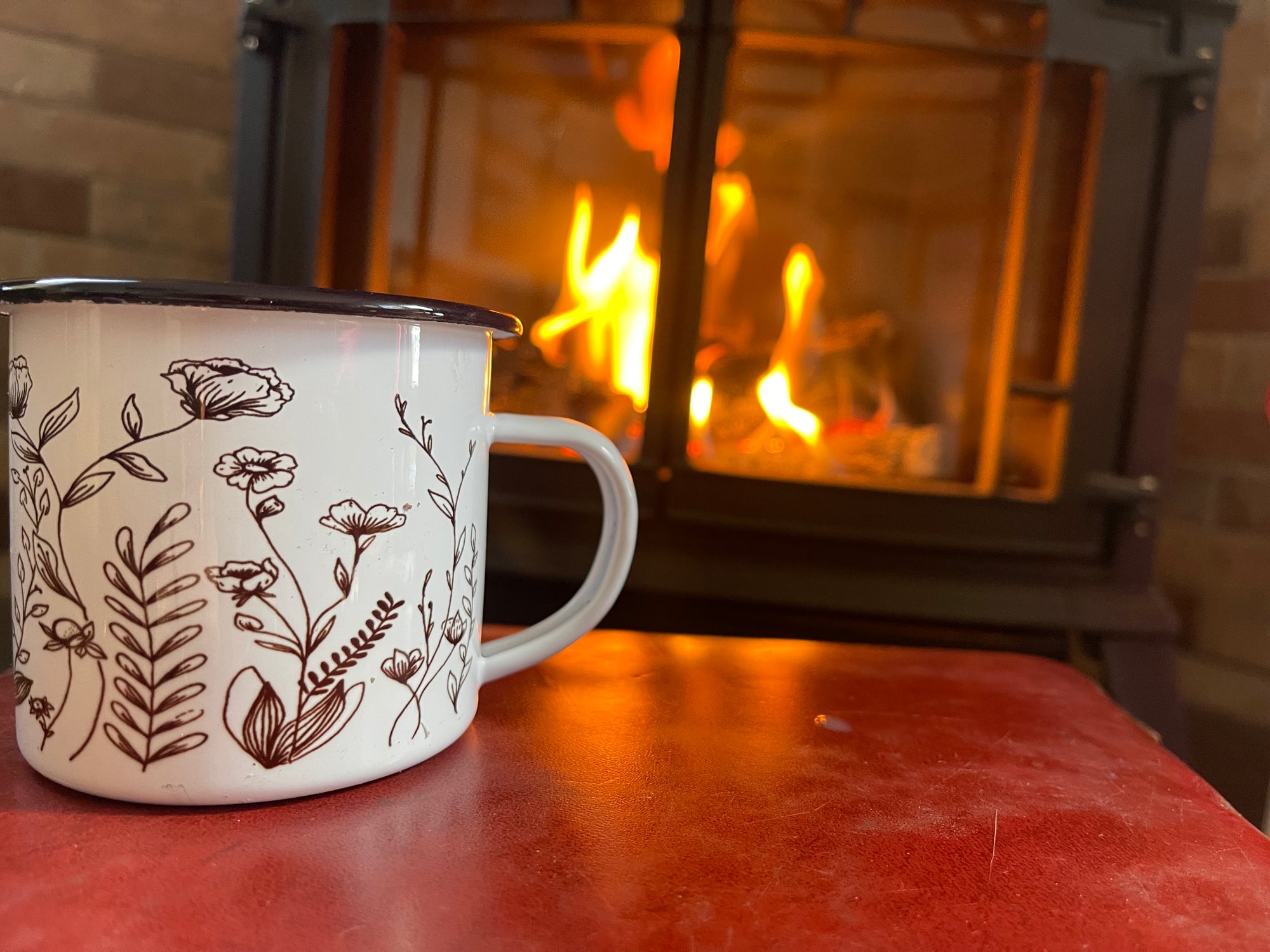 Flower Enamel Mug