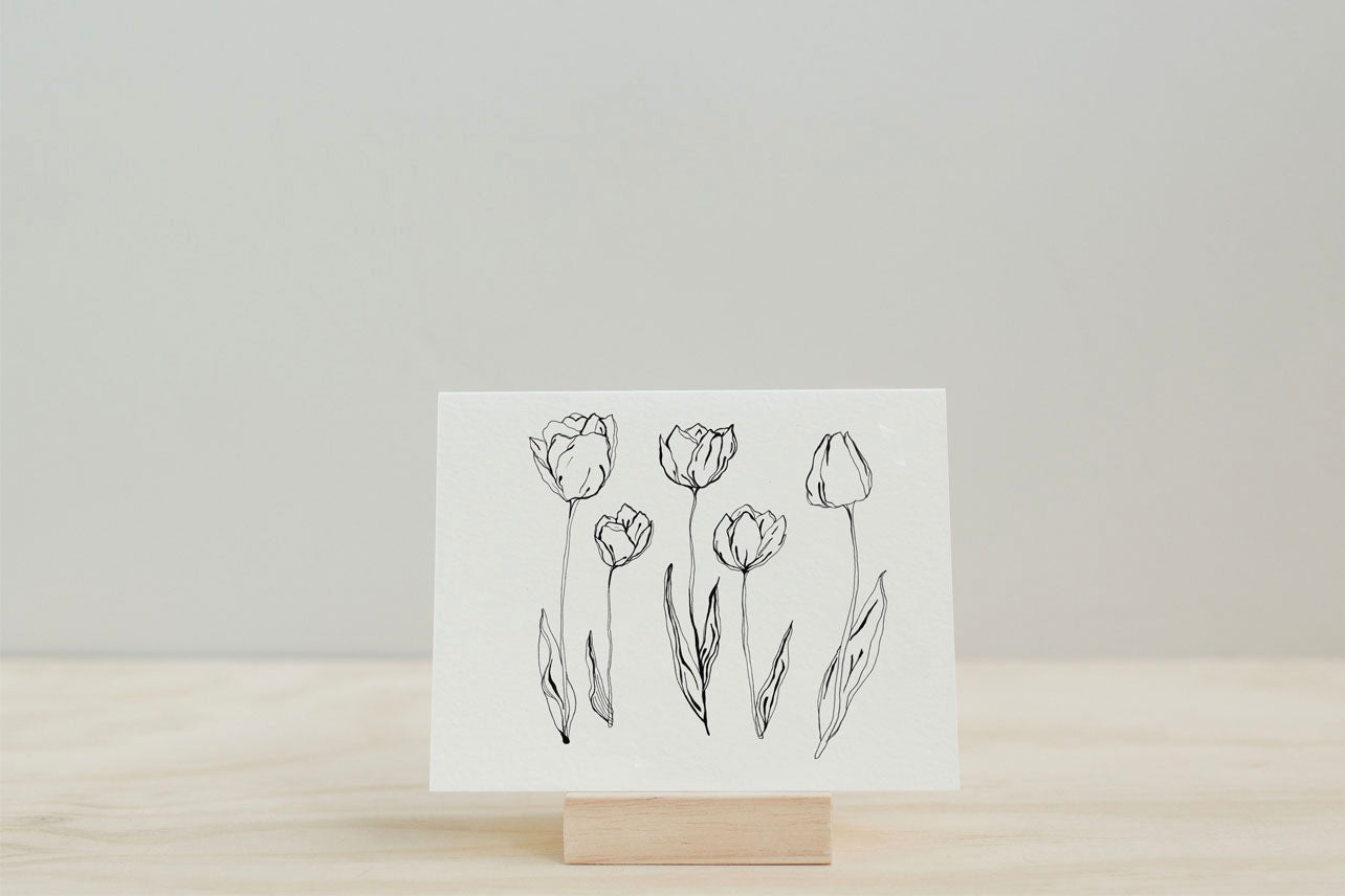 Tulips Letterpress Greeting Card