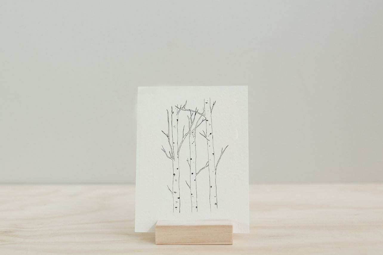 Aspens // Birch trees Letterpress Greeting Card