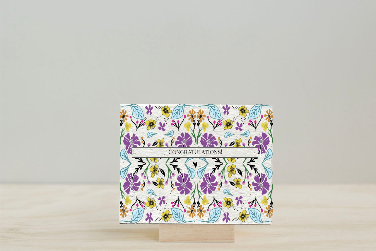 "Congratulations Garden" Wildflower Seed Paper Card