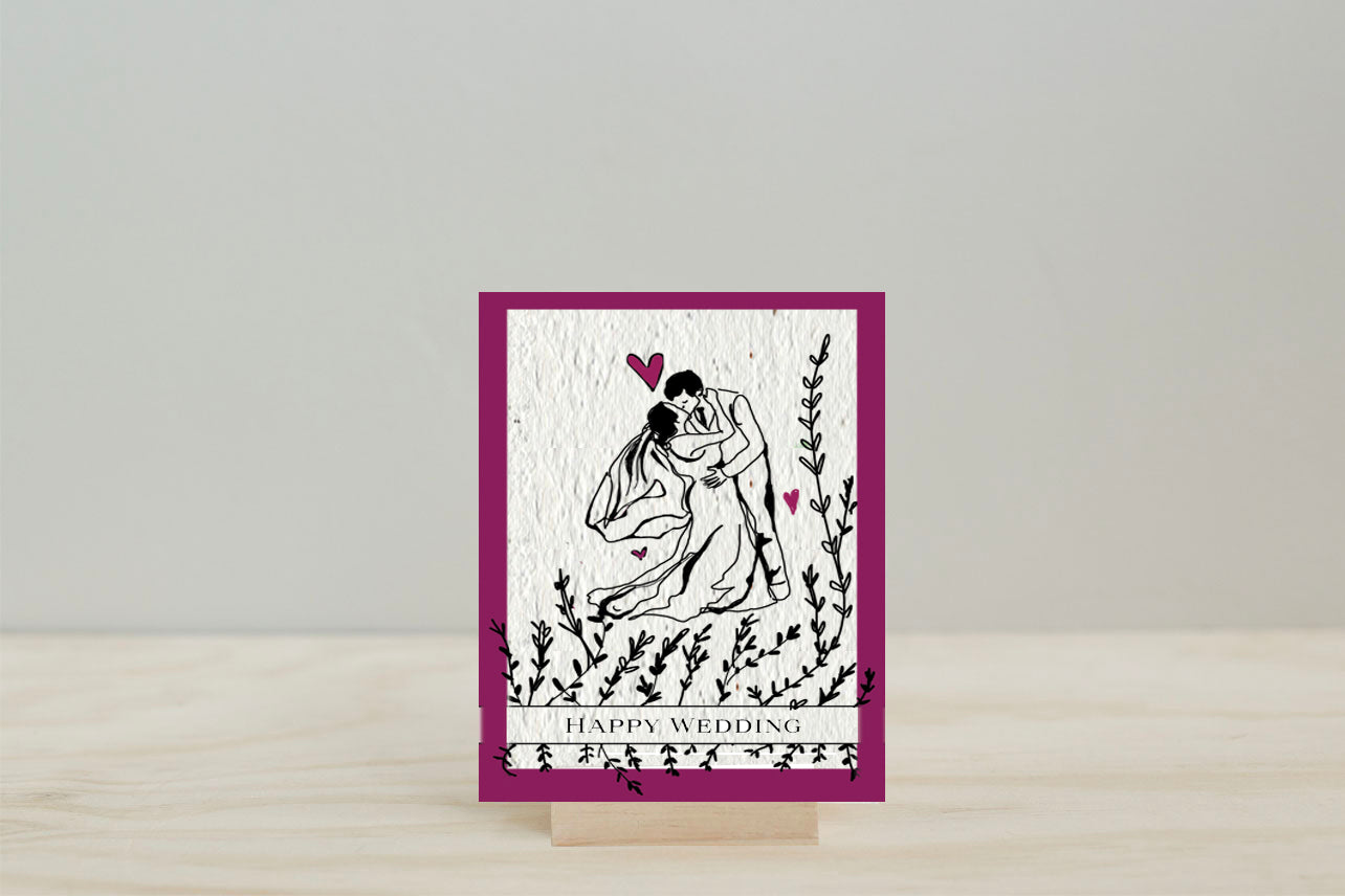 "Blooming Love" - Wildflower Seed Paper Wedding Card